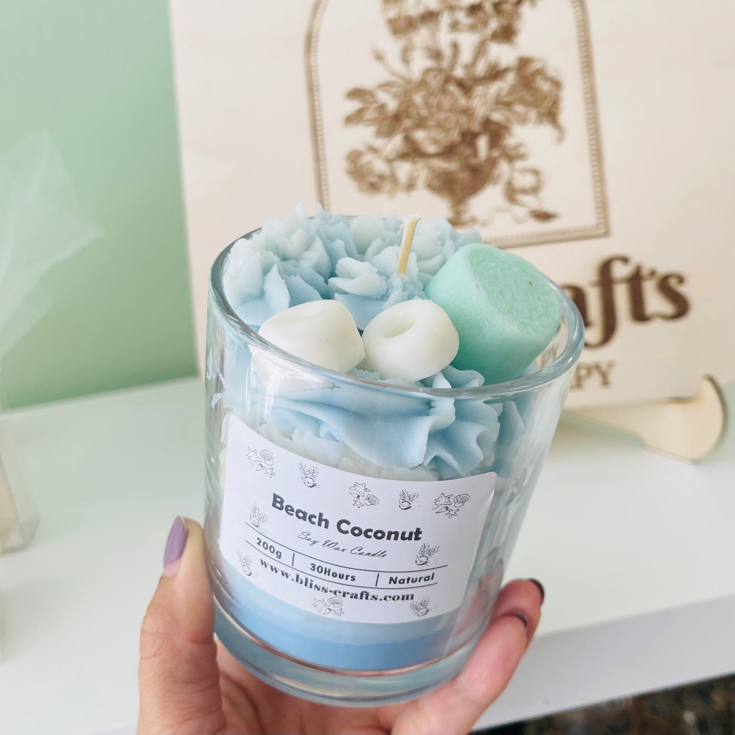 Whipped Cream Dessert Candle---Beach Coconut