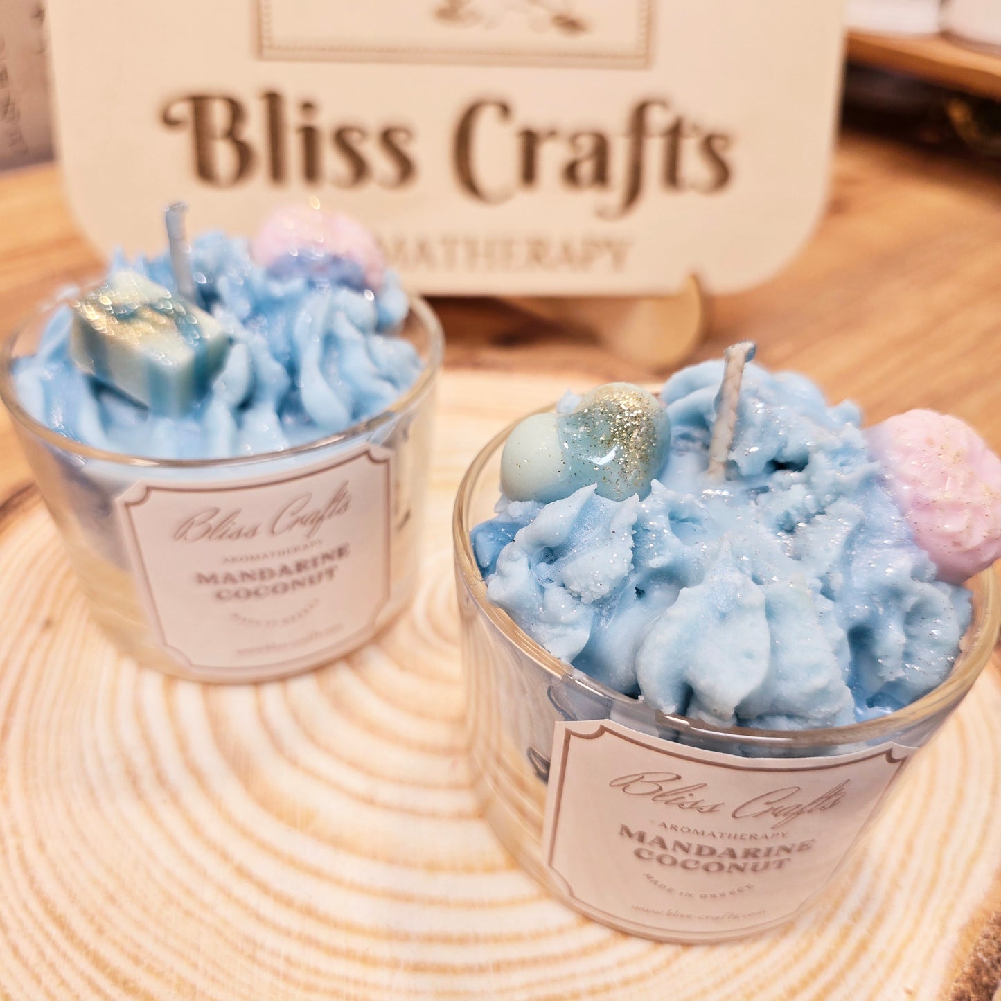 Whipped Cream Dessert Candle---Mandarine Cocout -Bliss Crafts