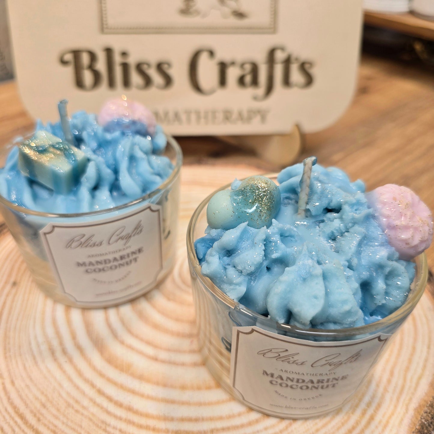 Whipped Cream Dessert Candle---Mandarine Cocout -Bliss Crafts