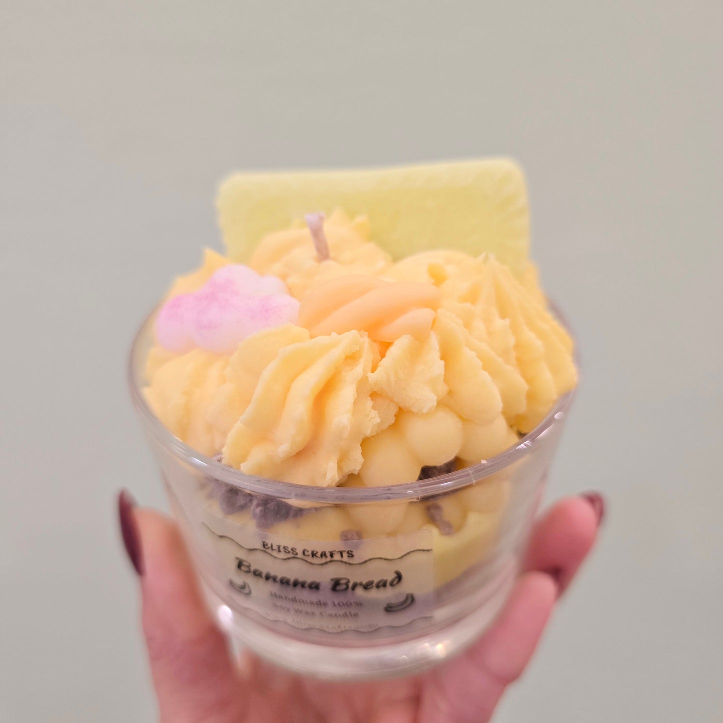 Whipped Cream Dessert Candle---Banana Bread -Bliss Crafts