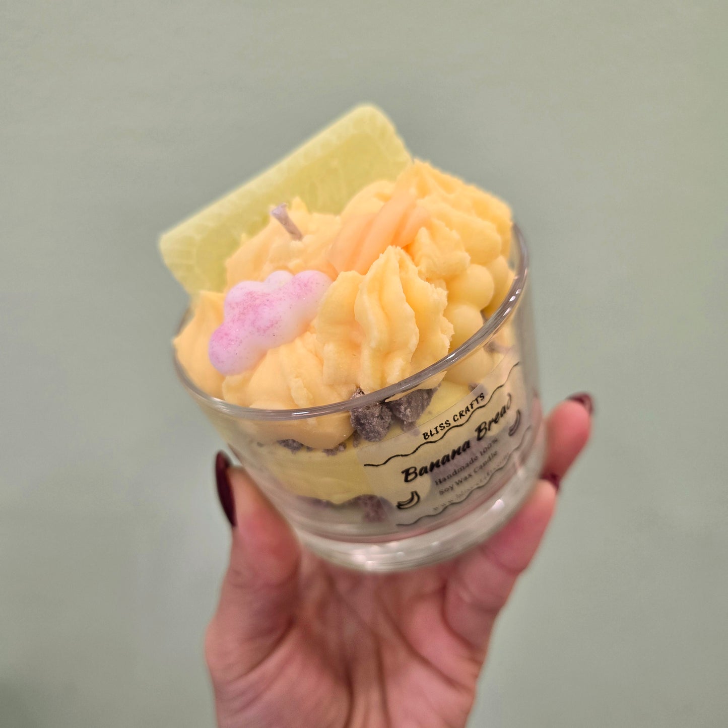 Whipped Cream Dessert Candle---Banana Bread -Bliss Crafts