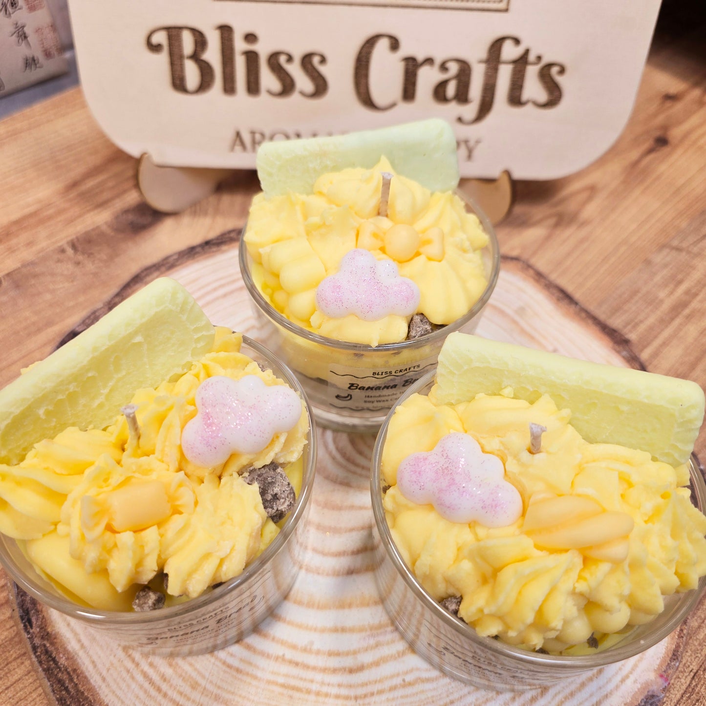 Whipped Cream Dessert Candle---Banana Bread -Bliss Crafts