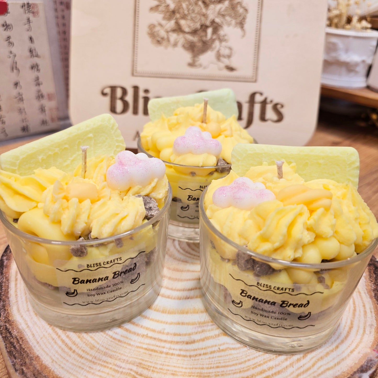 Whipped Cream Dessert Candle---Banana Bread -Bliss Crafts