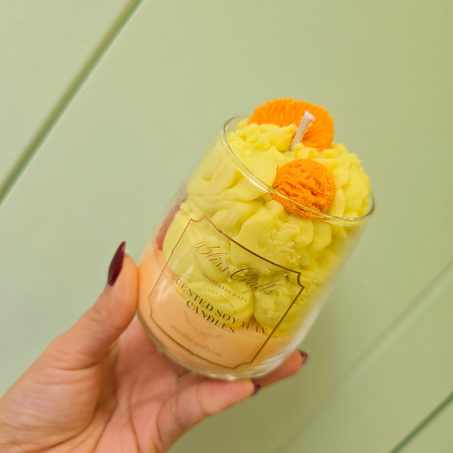 Whipped Cream Dessert Candle---Tangy Mandarin-Bliss Crafts