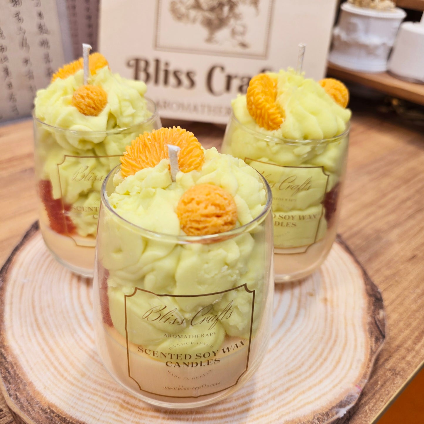 Whipped Cream Dessert Candle---Tangy Mandarin-Bliss Crafts