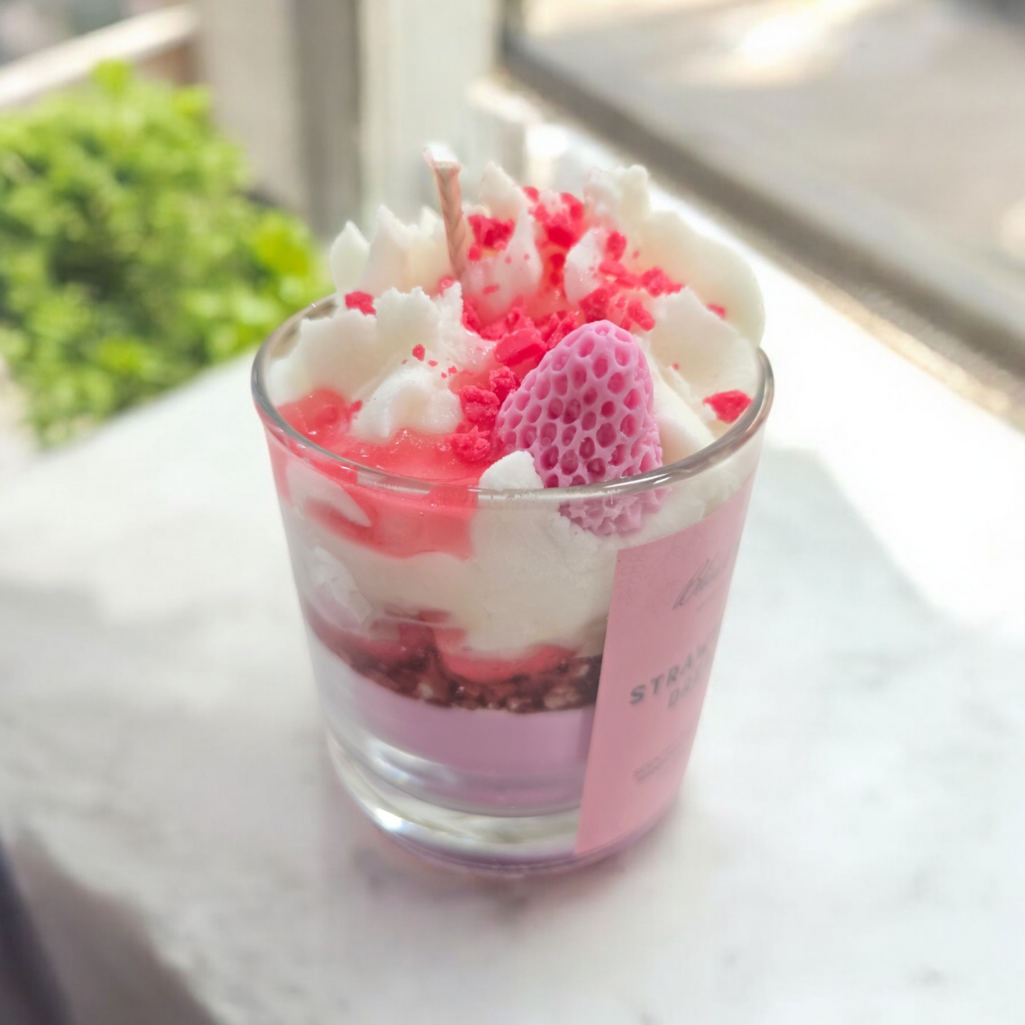 Whipped Cream Dessert Candle---Strawberry Dreams