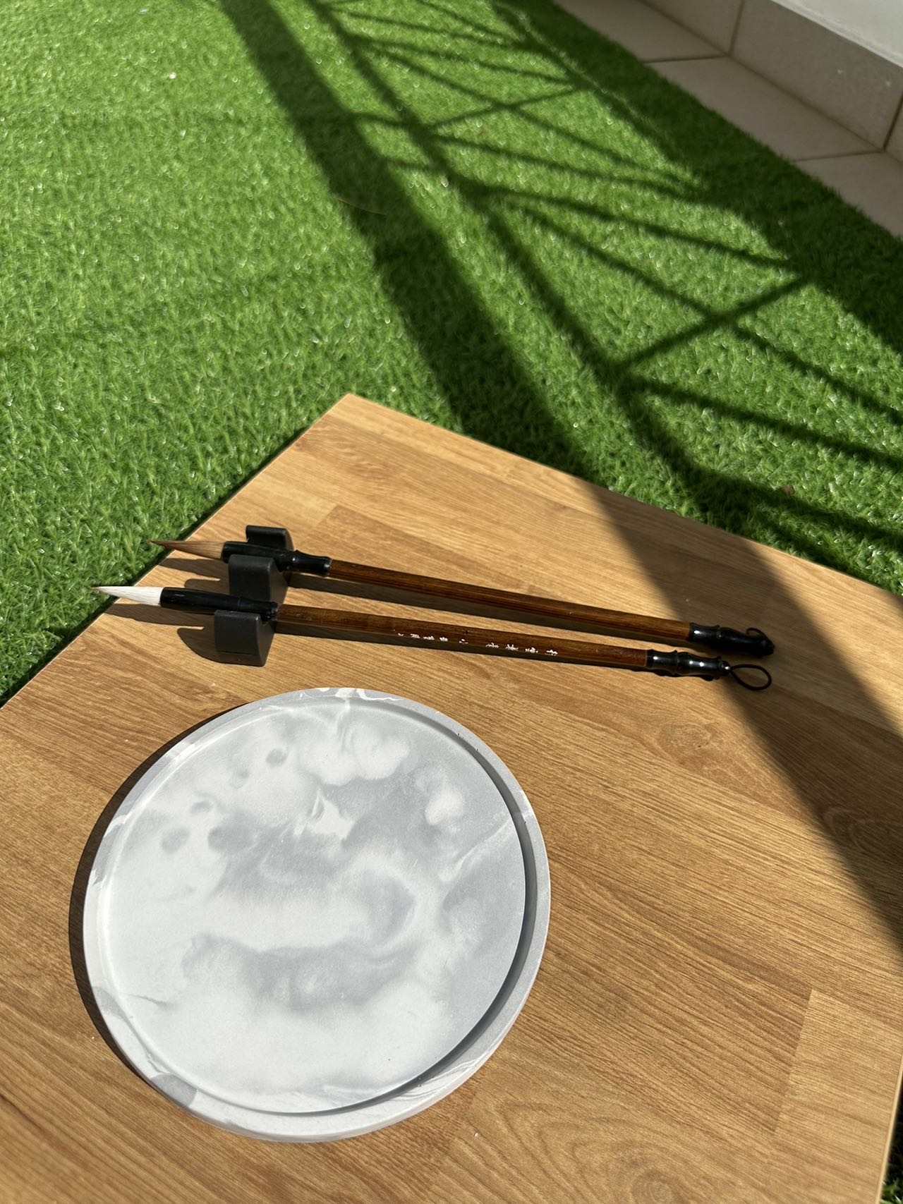 Marble Round Concrete Tray Sets