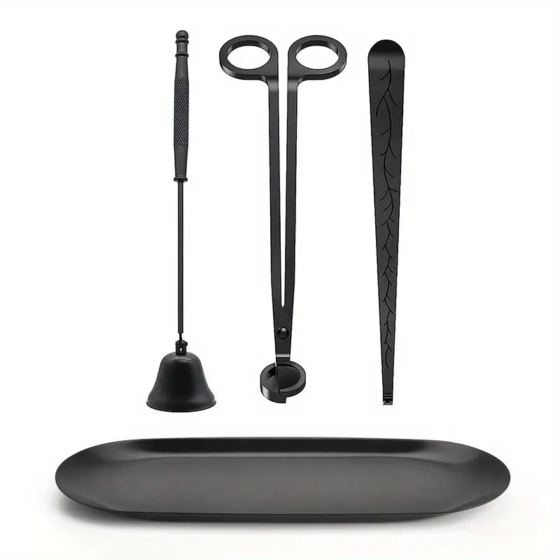 Candle Accessory Set with Storage Tray| Candle Snuffer, Wick Dipper, and Extinguisher