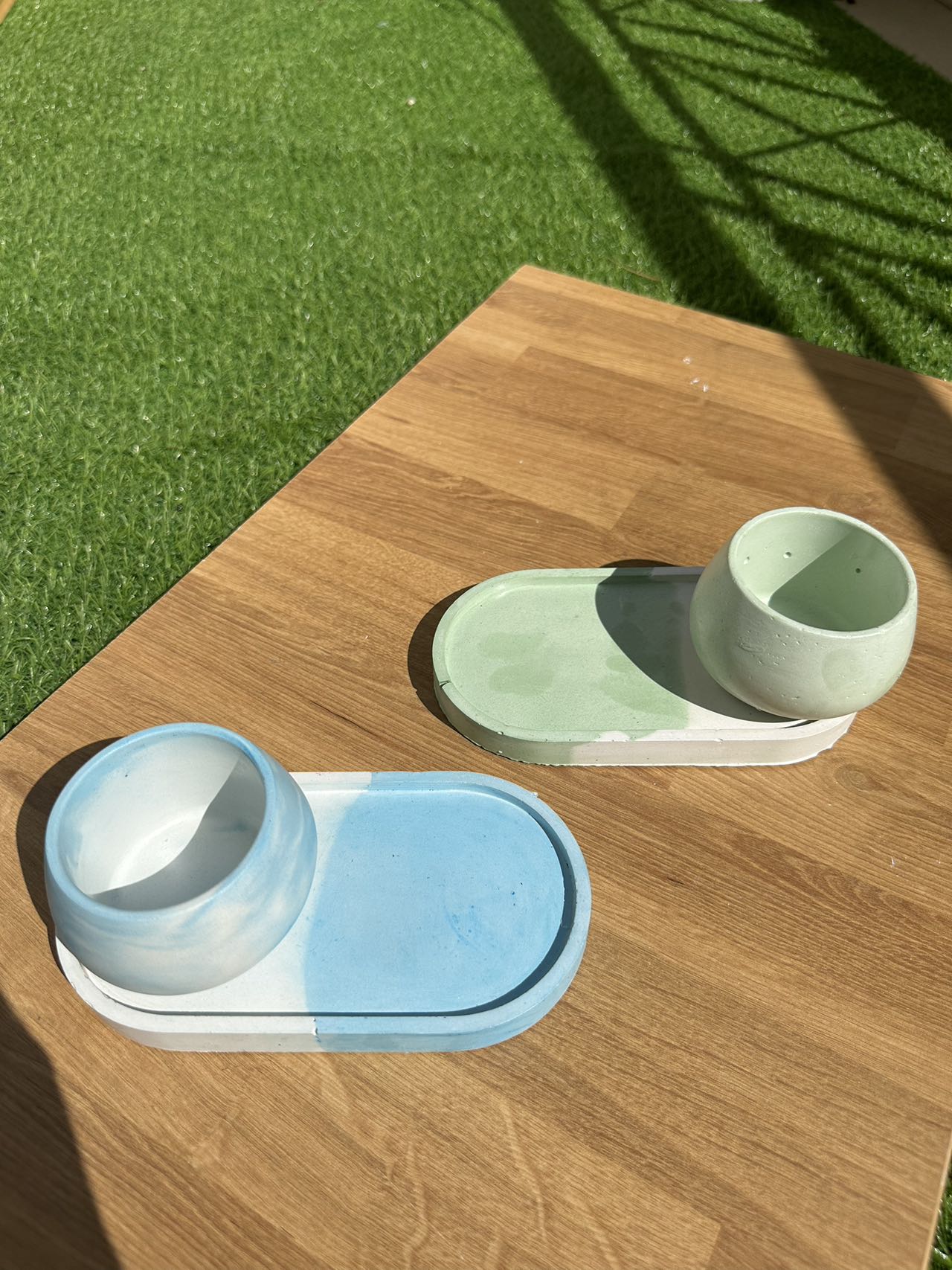 Oval Concrete Tray& Container Sets