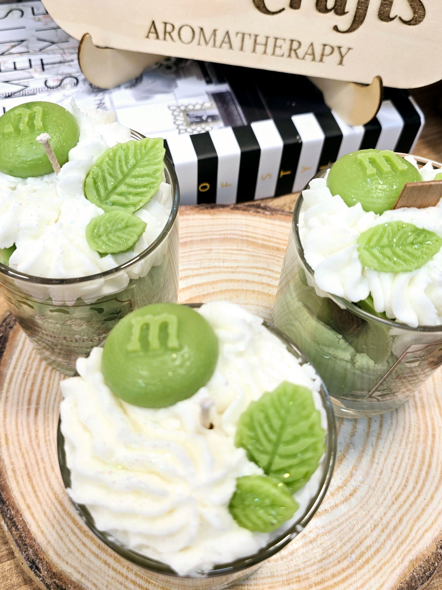 Whipped Cream Dessert Candle---Jasmin Green Tea -Bliss Crafts