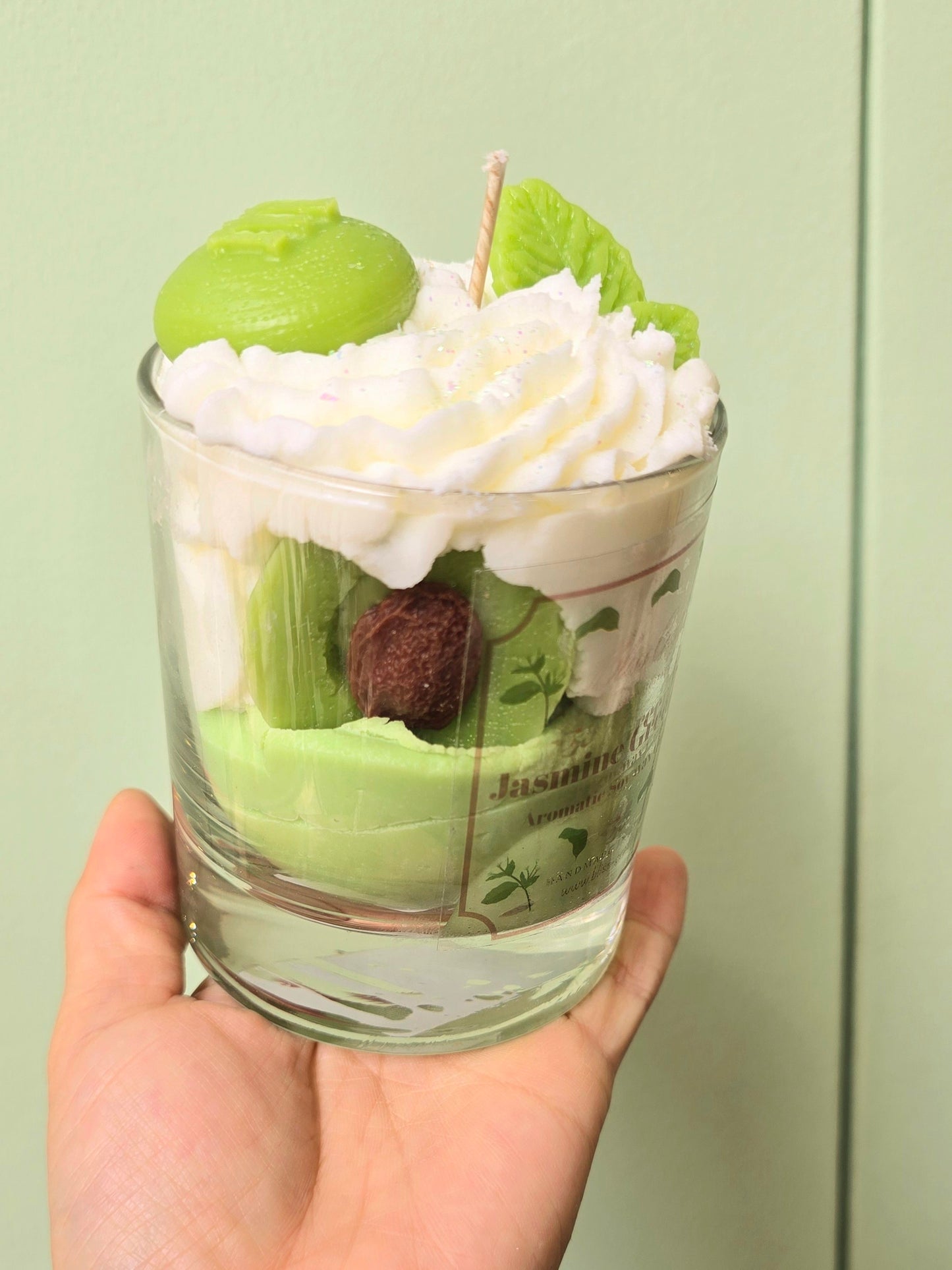 Whipped Cream Dessert Candle---Jasmin Green Tea -Bliss Crafts