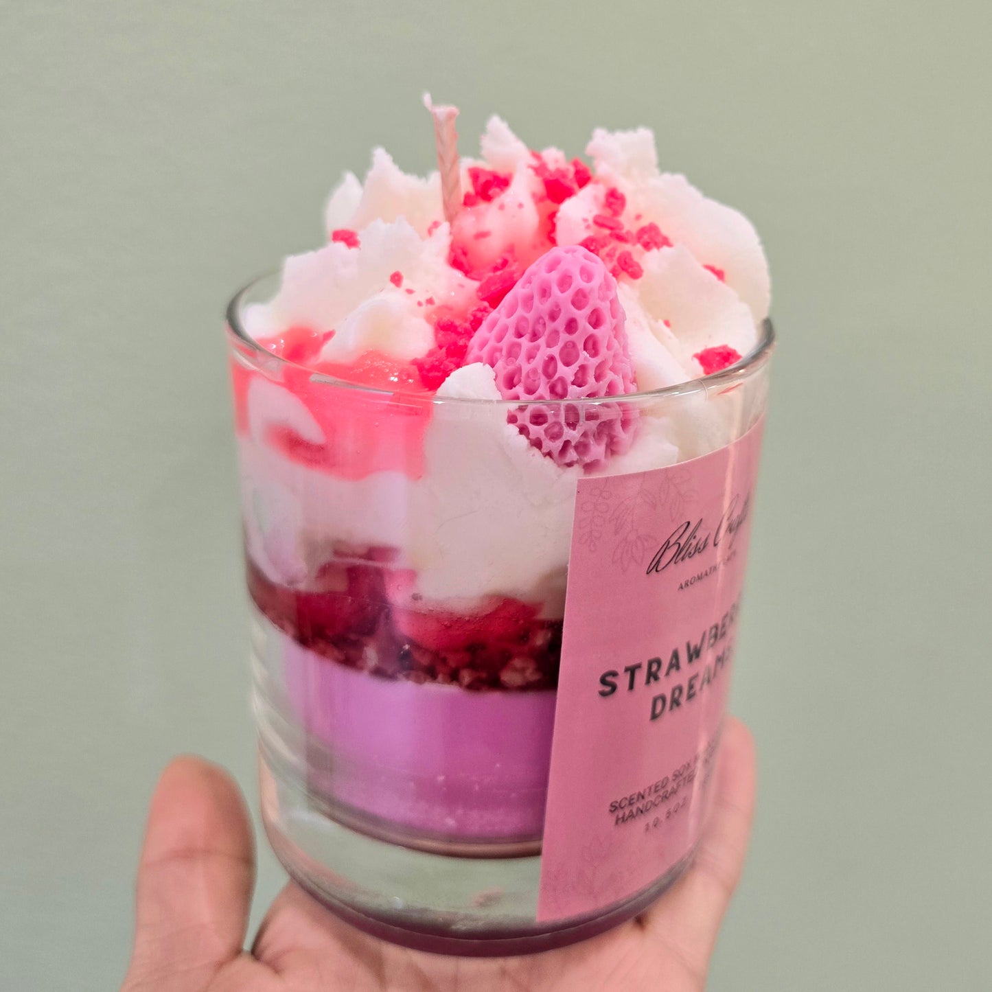Whipped Cream Dessert Candle---Strawberry Dreams