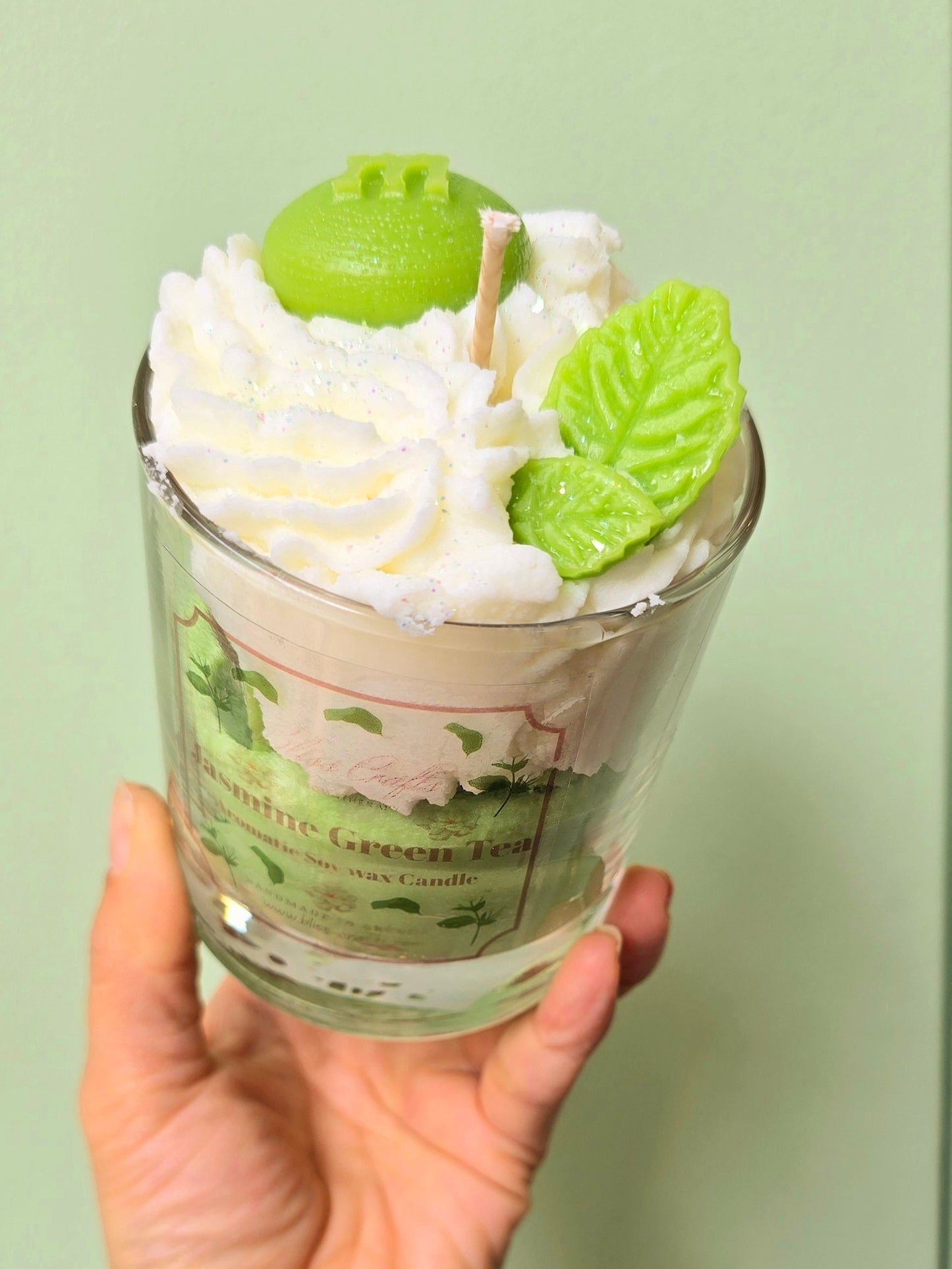 Whipped Cream Dessert Candle---Jasmin Green Tea -Bliss Crafts