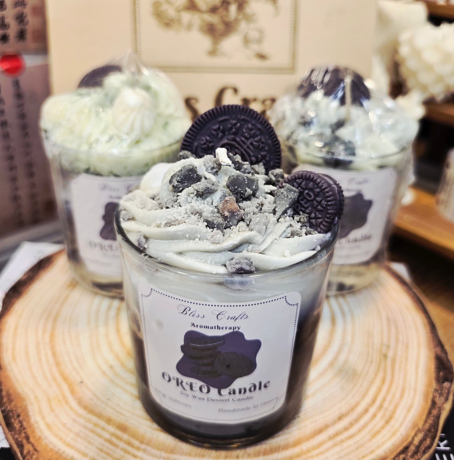 Κερί Oreo με σαντιγί – Bliss Crafts Soy wax Dessert Candle