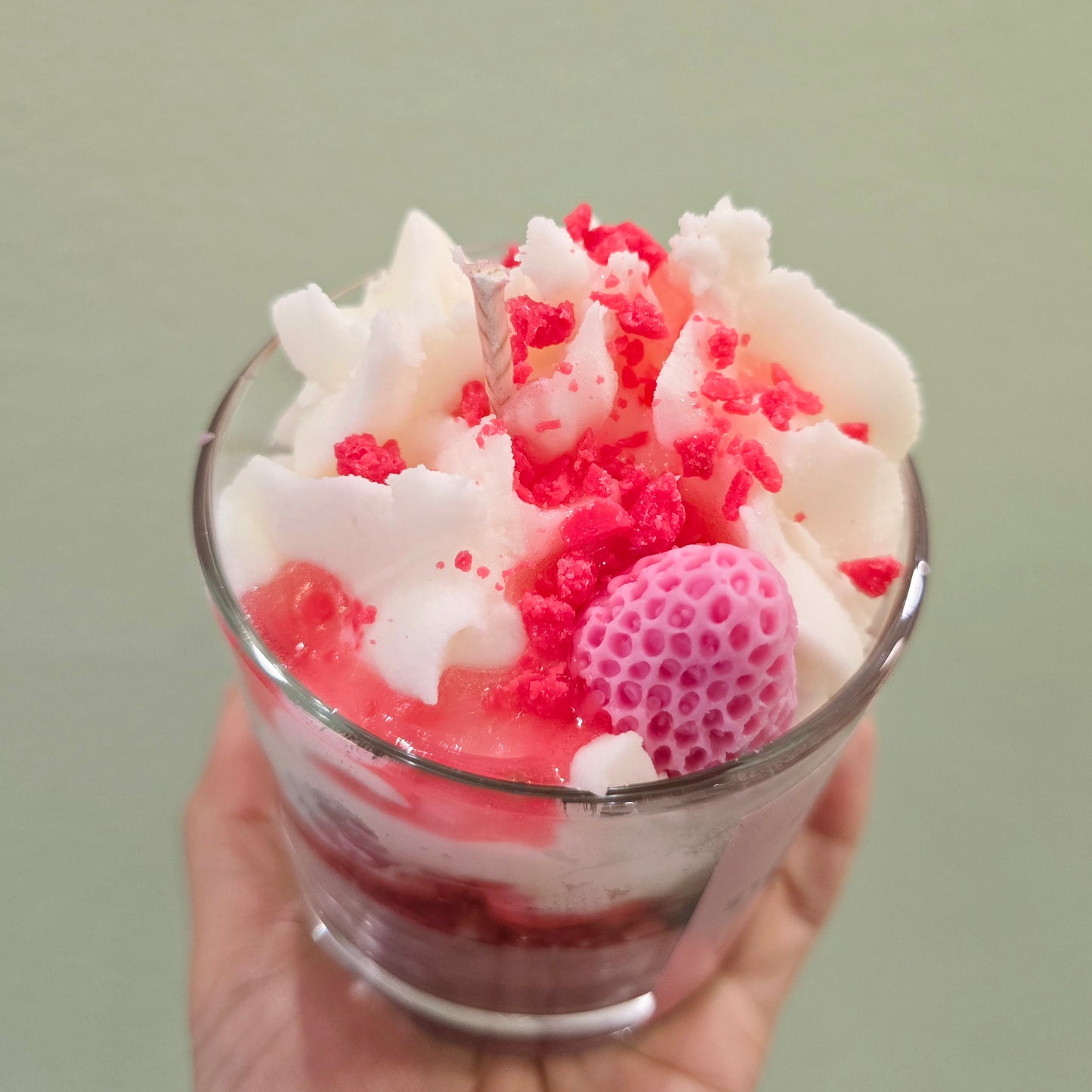 Whipped Cream Dessert Candle---Strawberry Dreams