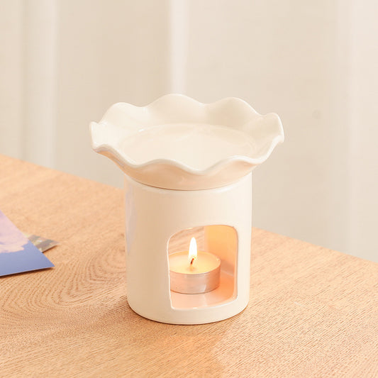 Κεραμικός Καυστήρας Κηρού με Κυματιστό Σχέδιο |Gift 2 Wax Melts & 1 tea candle
