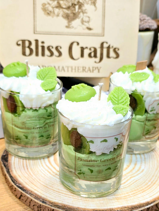 Whipped Cream  Dessert Candle---Jasmin Green Tea  -Bliss Crafts