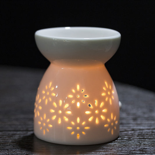 Lotus Ceramic Burner for wax melts|Gift 2 Wax Melts & 1 tea candle