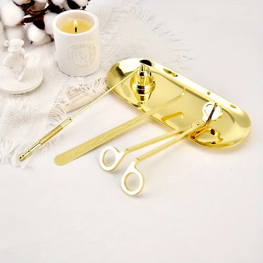 Candle Accessory Set with Storage Tray|  Candle Snuffer, Wick Dipper, and Extinguisher