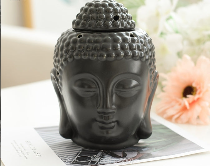 Ceramic Buddha Head Burner for Wax Melts  |Gift 2 Wax Melts & 1 tea candle