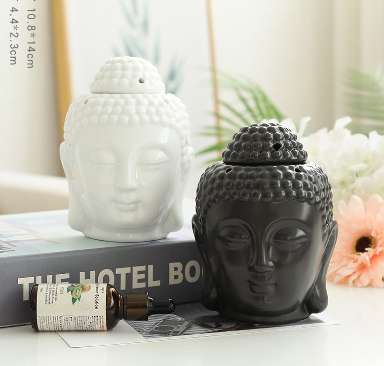 Ceramic Buddha Head Burner for Wax Melts  |Gift 2 Wax Melts & 1 tea candle