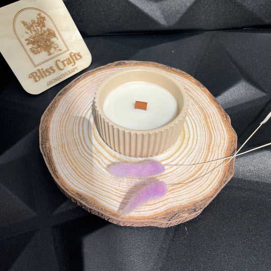 Scented Soy Wax candle in Concrete Vessel ----Citrus Jasmin