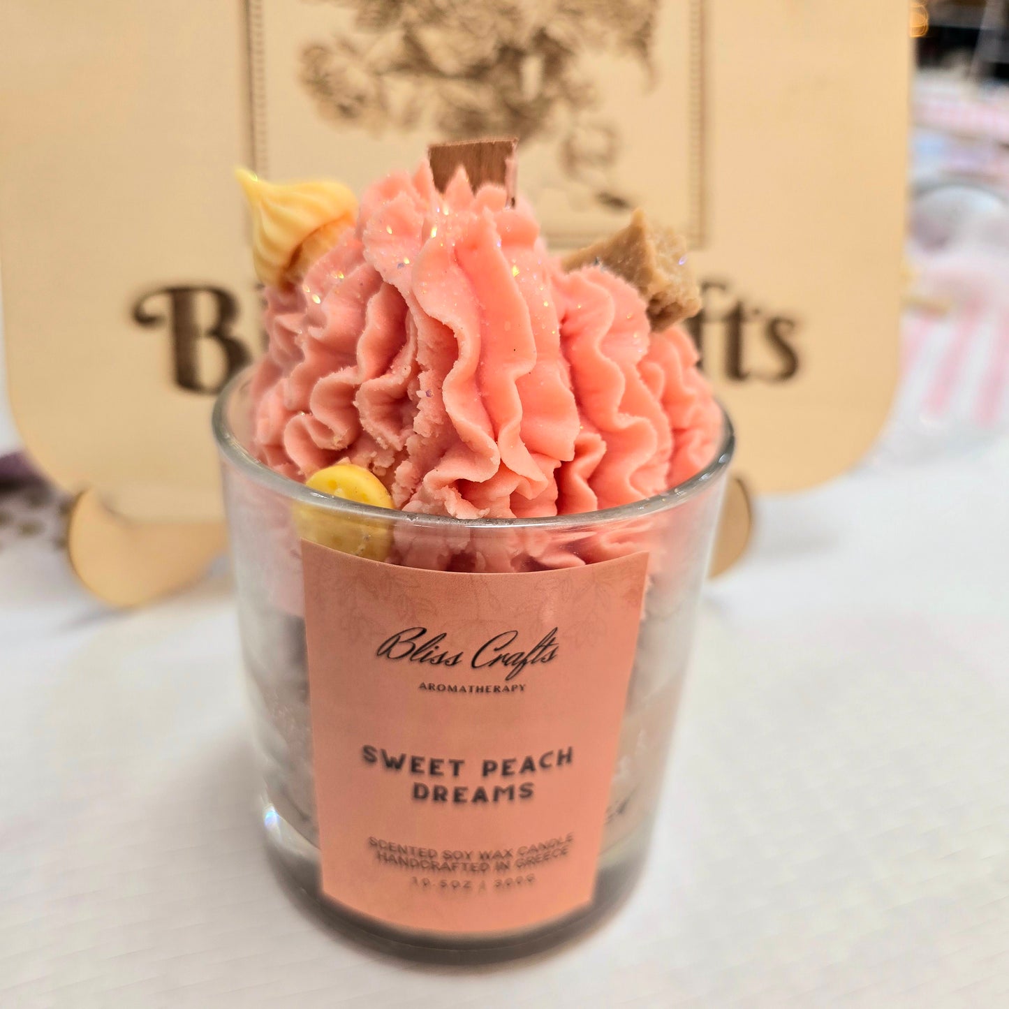 Whipped Cream  Dessert Candle---Sweet Peach Dreams