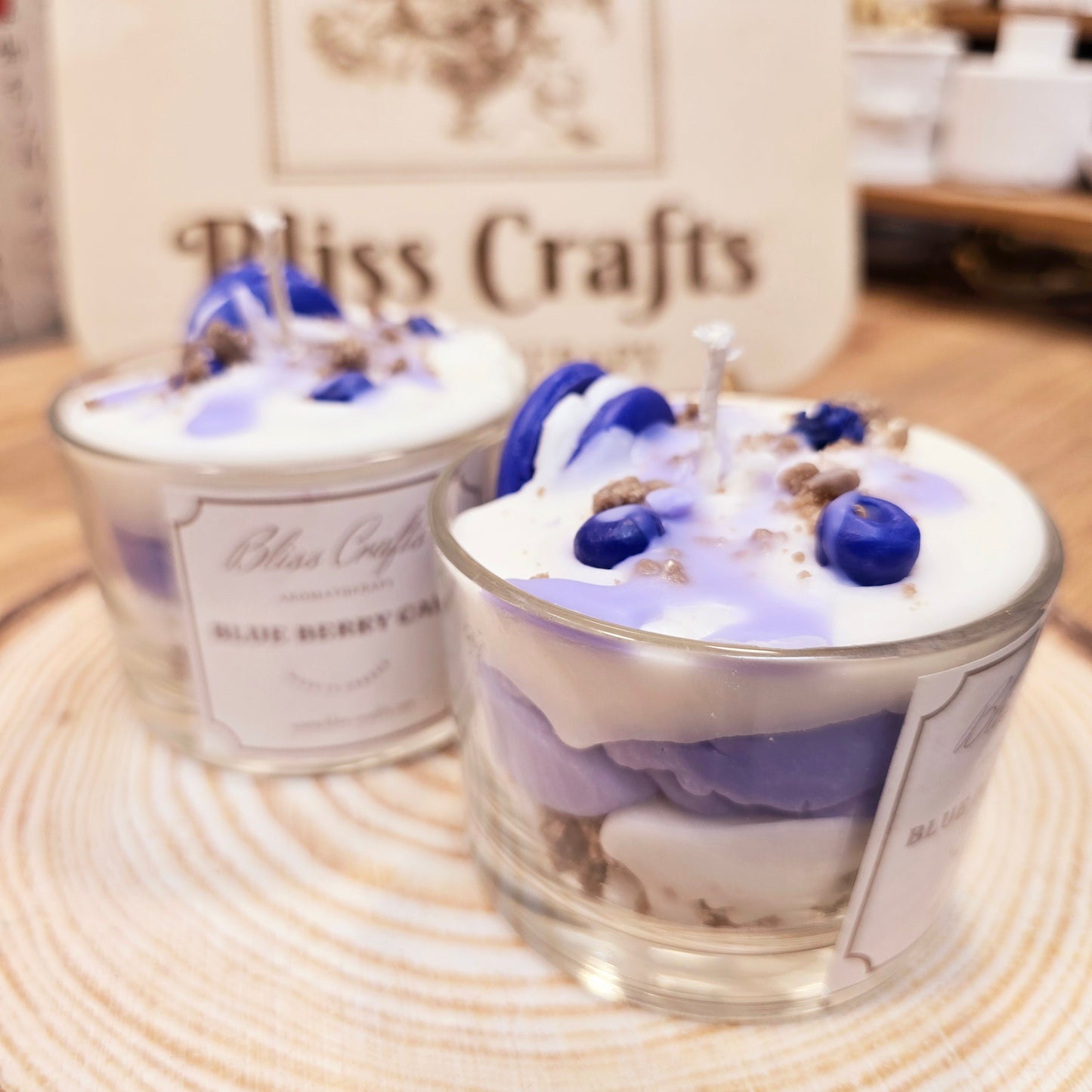 Whipped Cream  Dessert Candle---Blue Berry Cake-Bliss Crafts