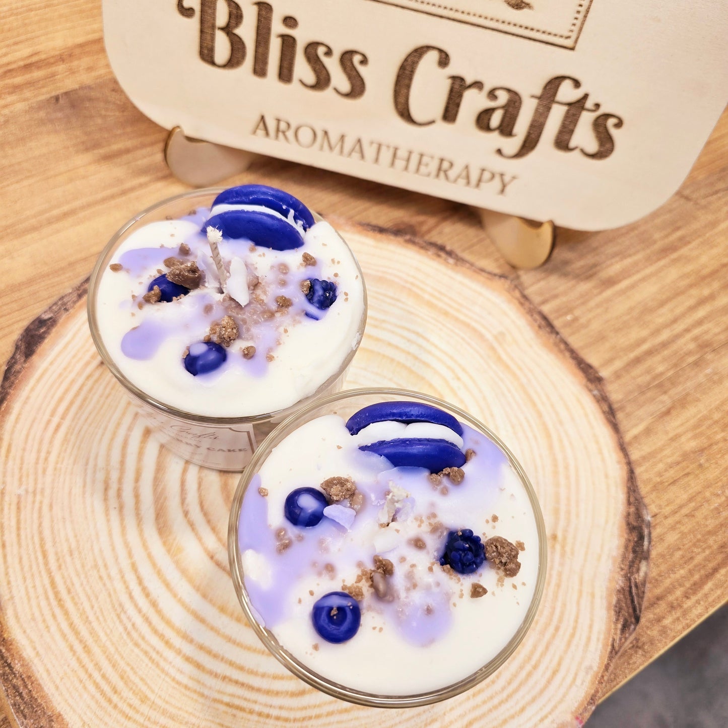 Whipped Cream  Dessert Candle---Blue Berry Cake-Bliss Crafts