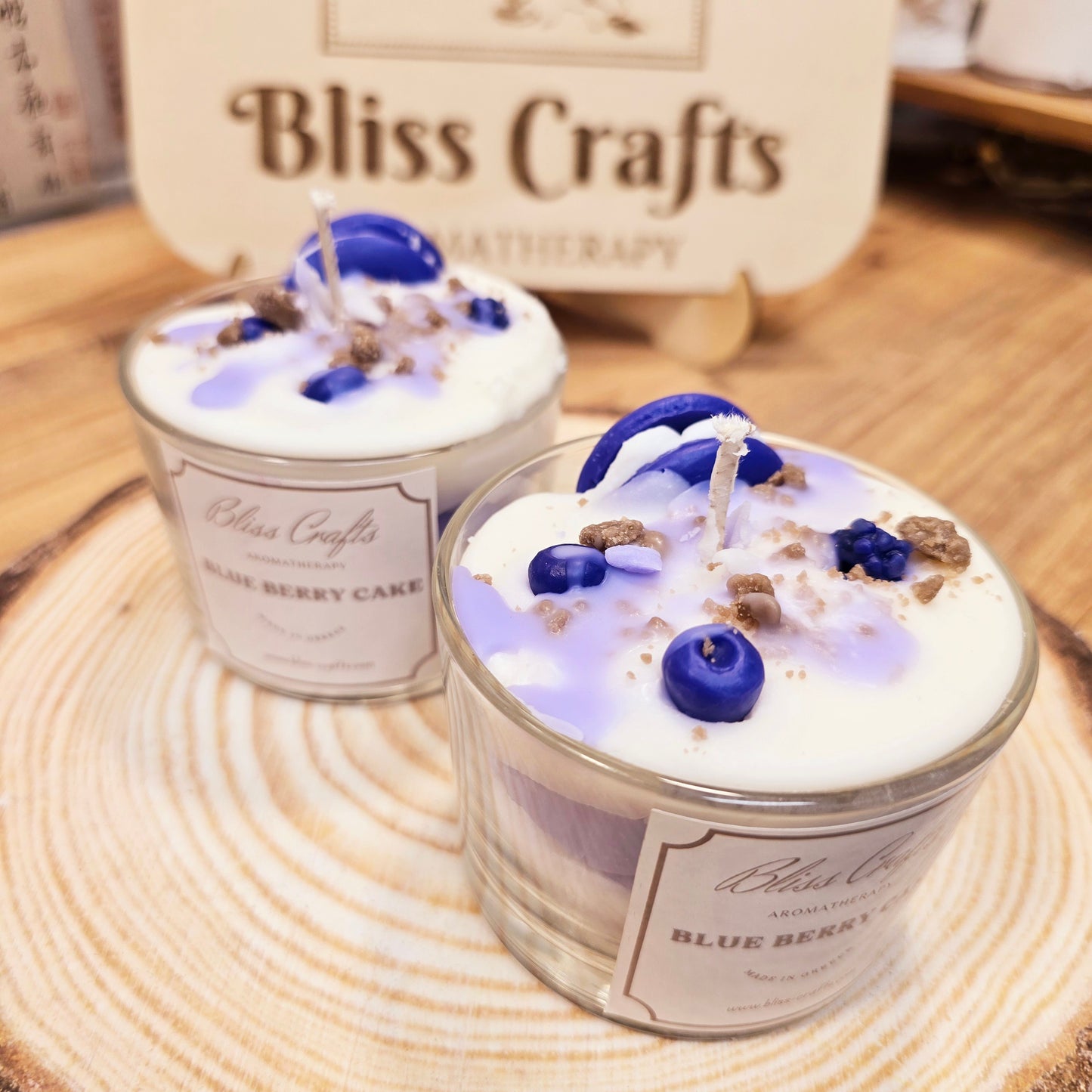 Whipped Cream  Dessert Candle---Blue Berry Cake-Bliss Crafts