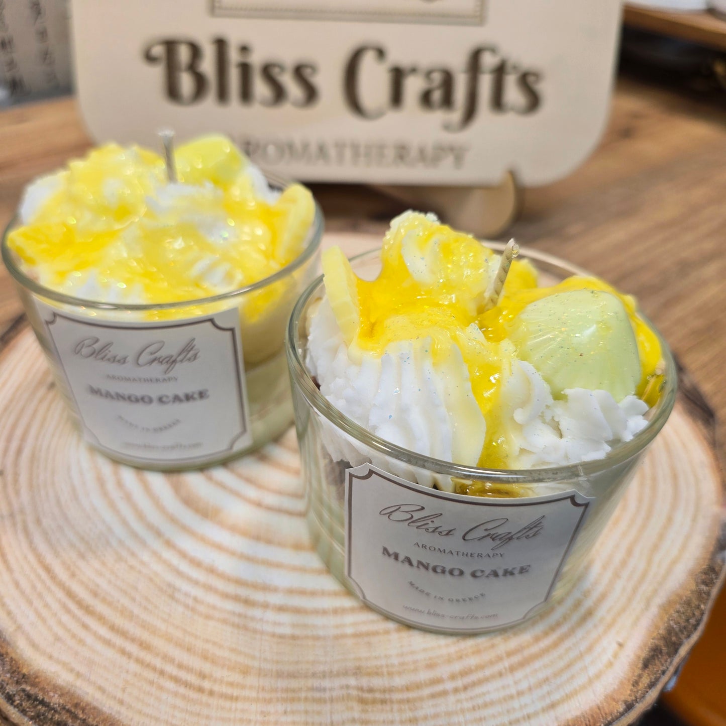 Whipped Cream  Dessert Candle---Mango Cake-Bliss Crafts