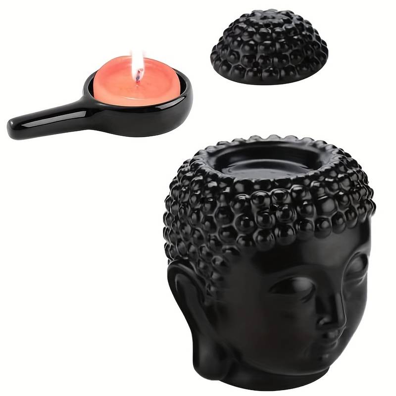 Ceramic Buddha Head Burner for Wax Melts  |Gift 2 Wax Melts & 1 tea candle