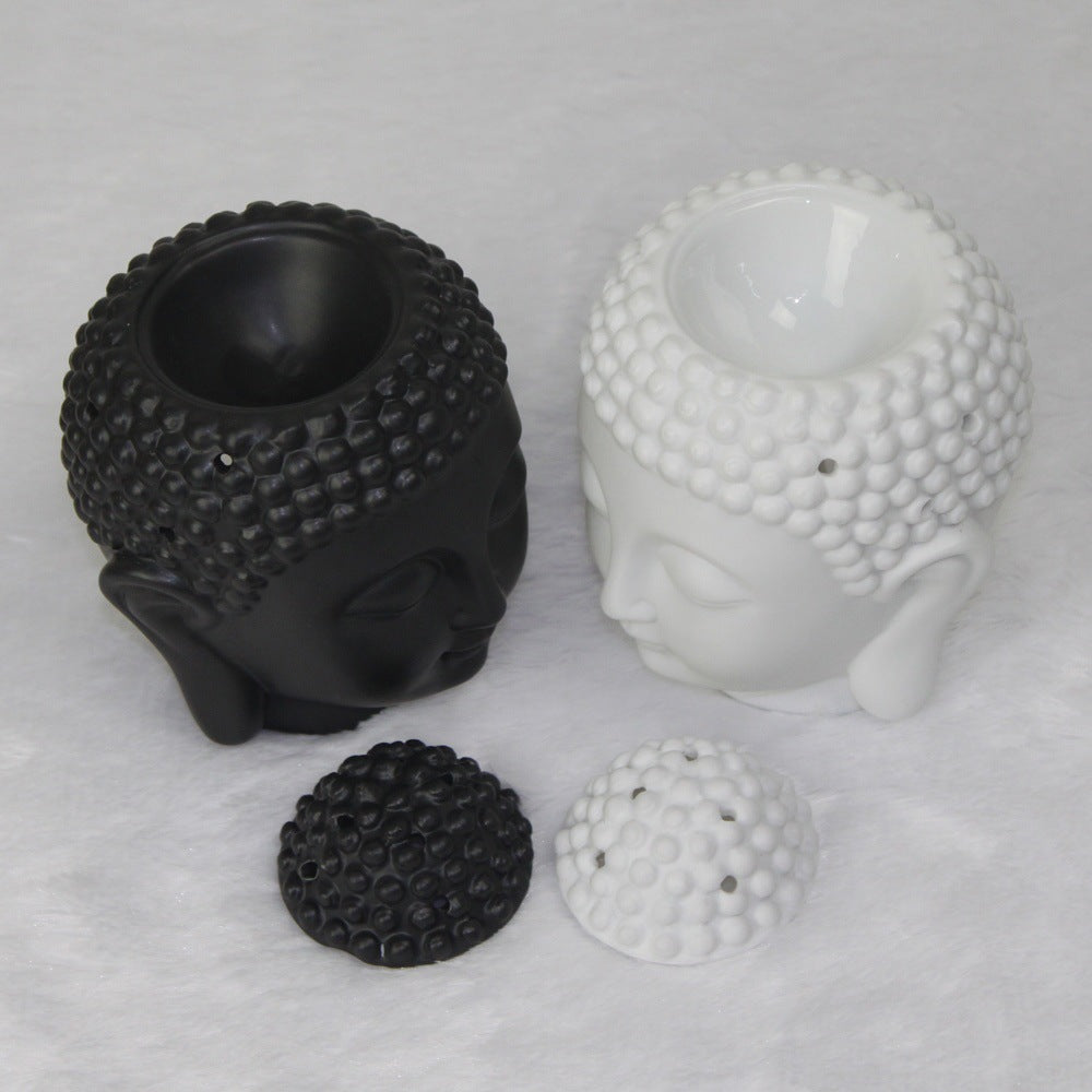 Ceramic Buddha Head Burner for Wax Melts  |Gift 2 Wax Melts & 1 tea candle