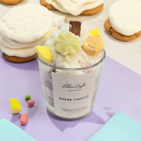 Whipped Cream  Dessert Candle---Sugar Cookies