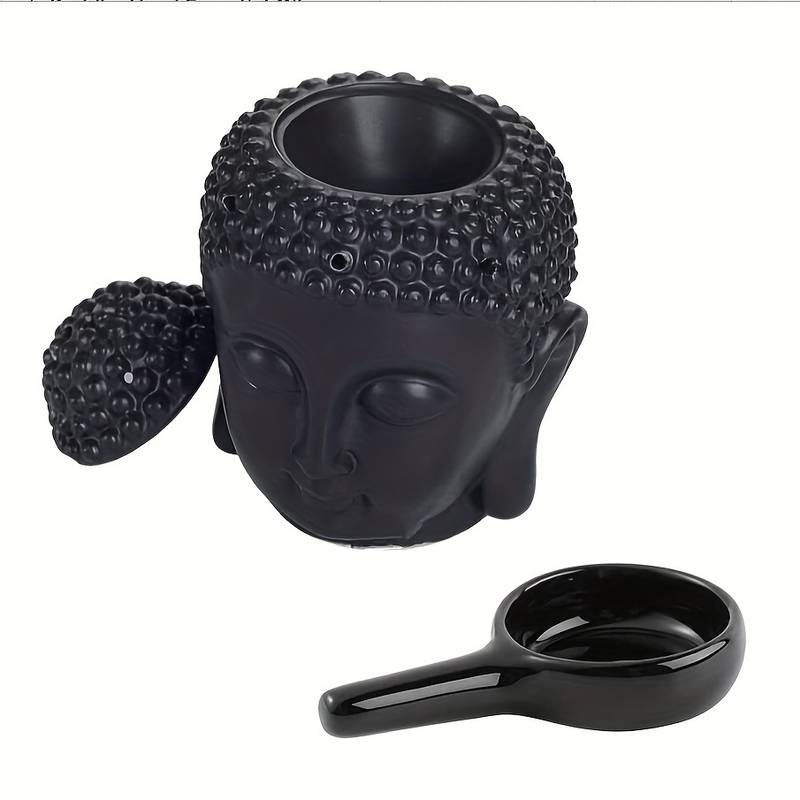 Ceramic Buddha Head Burner for Wax Melts  |Gift 2 Wax Melts & 1 tea candle