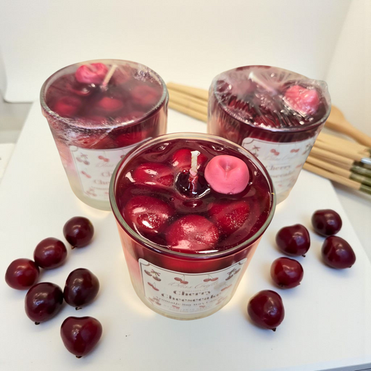 Κερί Cherry Cheesecake  ---Bliss Crafts Soy wax Dessert Candle