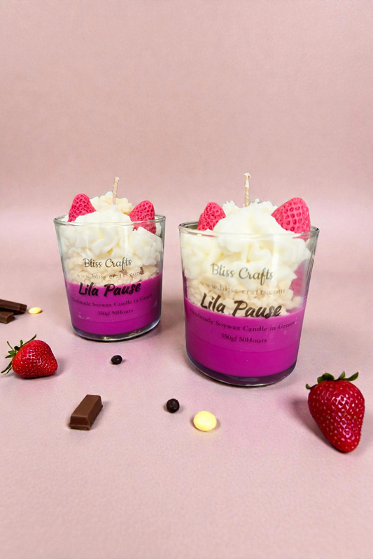 Κερί Σόγιας Lila Pause --Bliss Crafts Soy wax Dessert Candle
