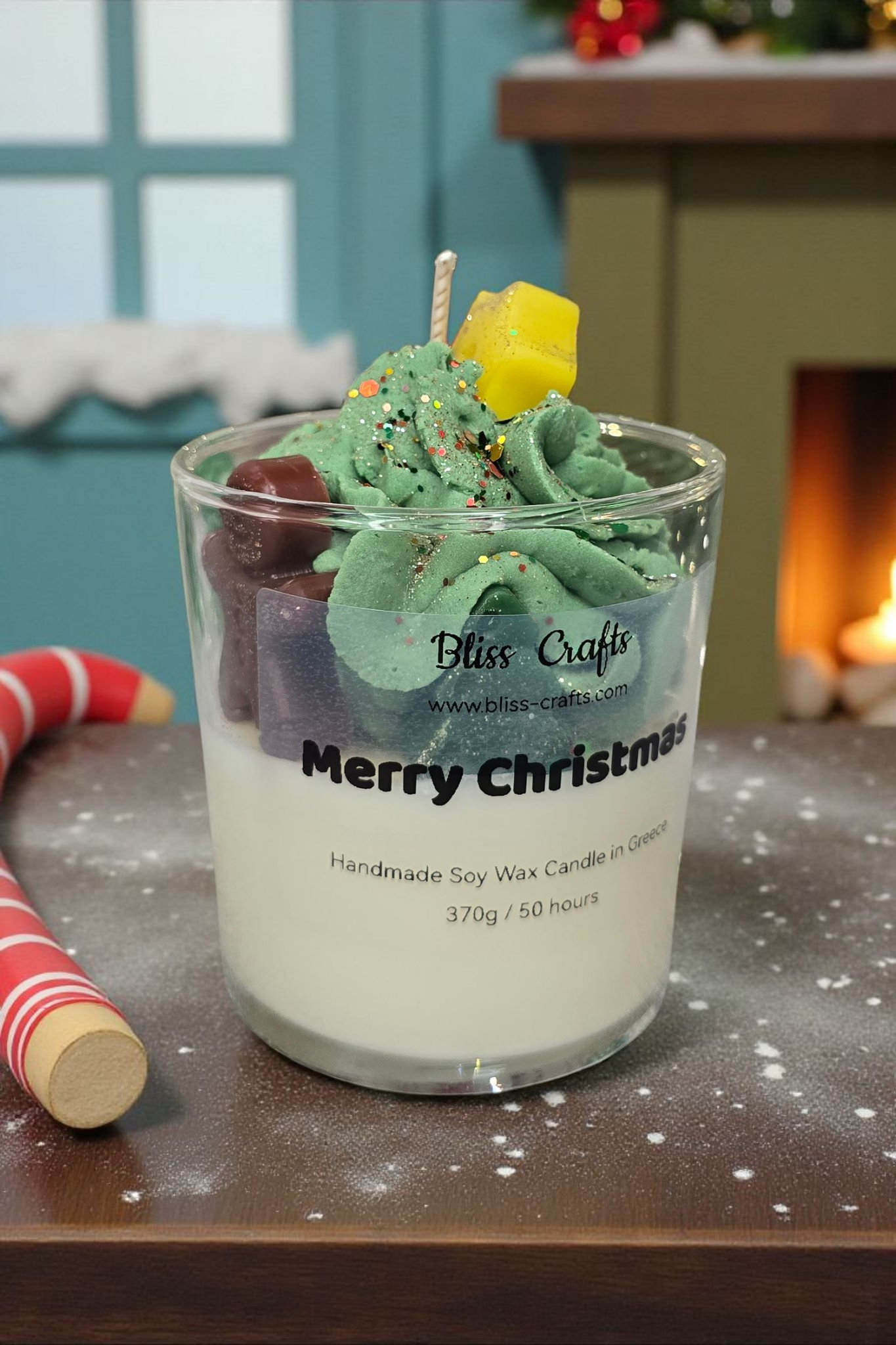 Κερί Σόγιας Χριστουγεννιάτικο Δέντρο – Άρωμα Μελομακάρονο