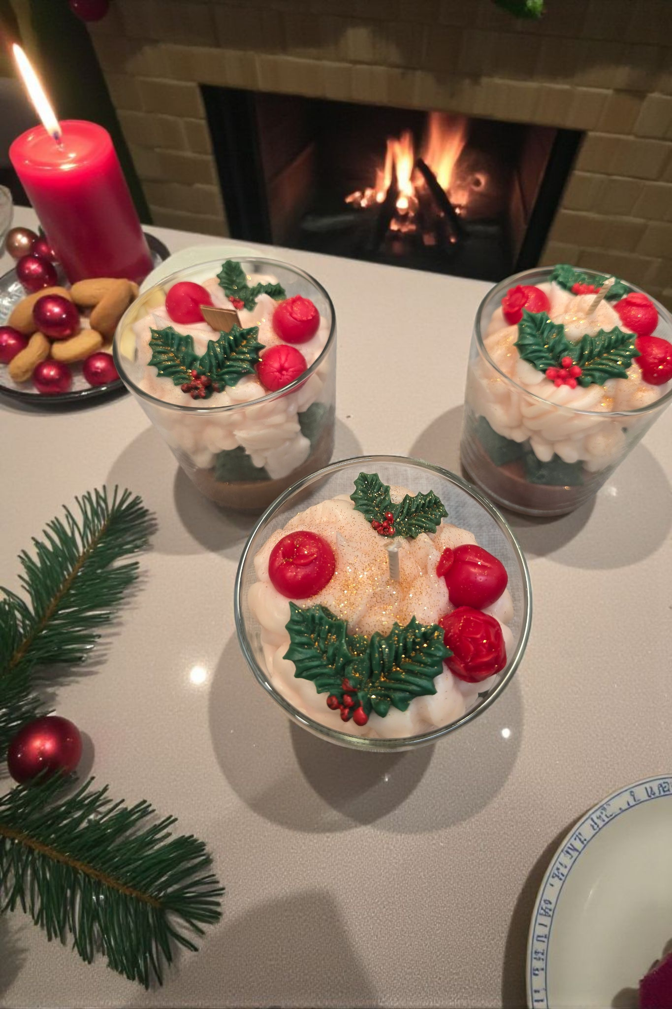 Κερί Σόγιας Χριστουγεννιάτικο – Άρωμα Μήλο & Κανέλα (370g)