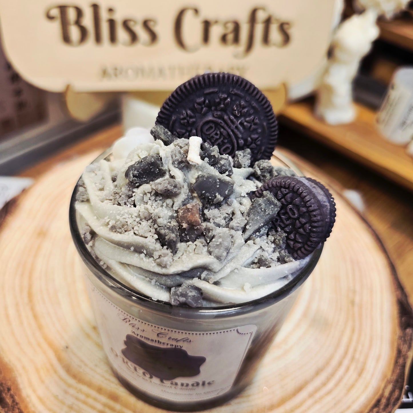 Κερί Oreo με σαντιγί – Bliss Crafts Soy wax Dessert Candle