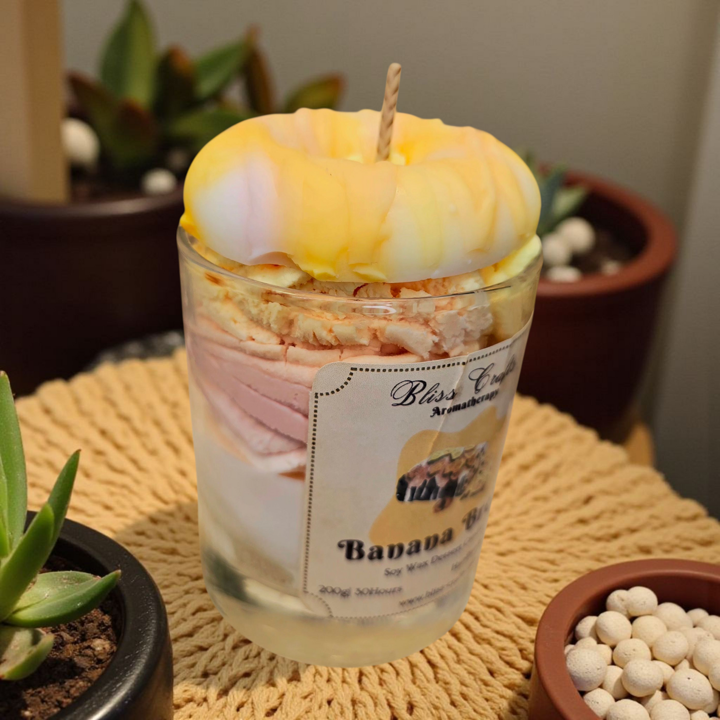 Κερί Banana Bread  ---Bliss Crafts Soy wax Dessert Candle